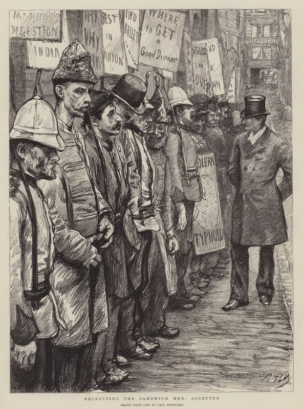 Recrutando os homens do sanduíche, aceitou de Charles Paul Renouard
