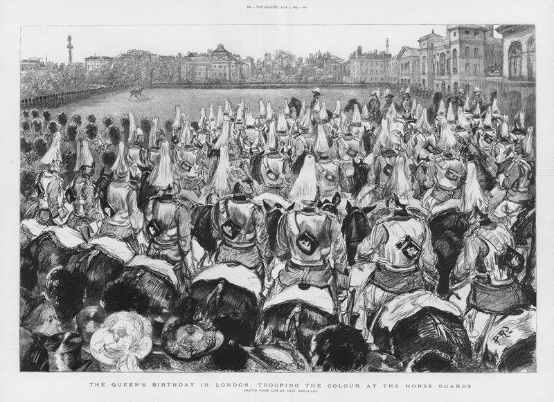 Trooping a cor nos protetores de cavalo de Charles Paul Renouard