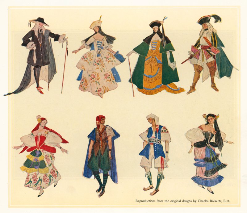 Designs originais para The Gondoliers de Charles Ricketts