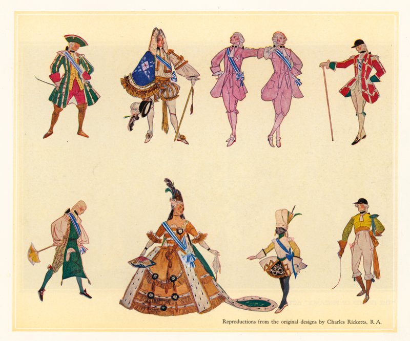 Designs originais para The Gondoliers de Charles Ricketts