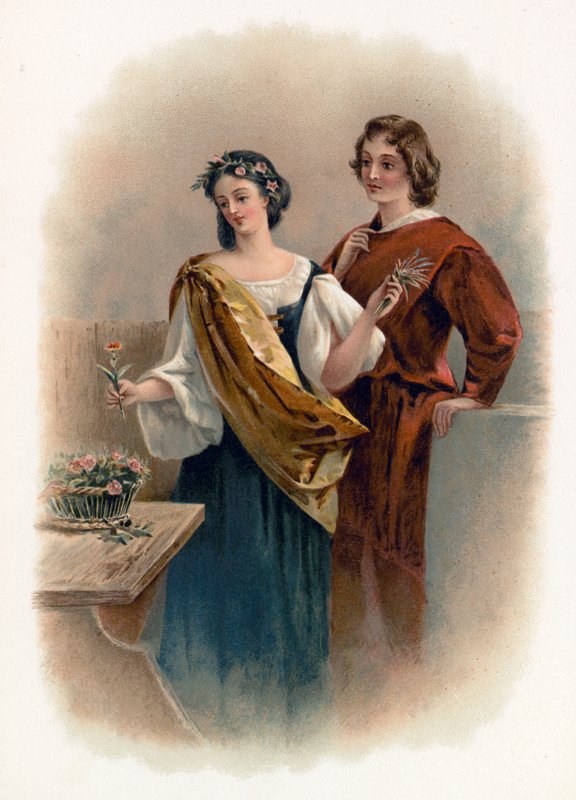 Florizel e Perdita do conto do inverno de Charles Robert Leslie