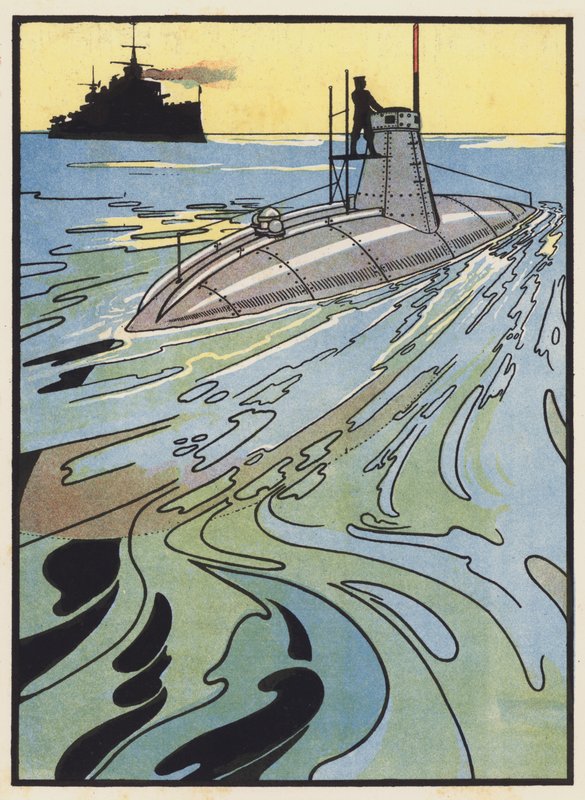 Um submarino se preparando para mergulhar de Charles Robinson
