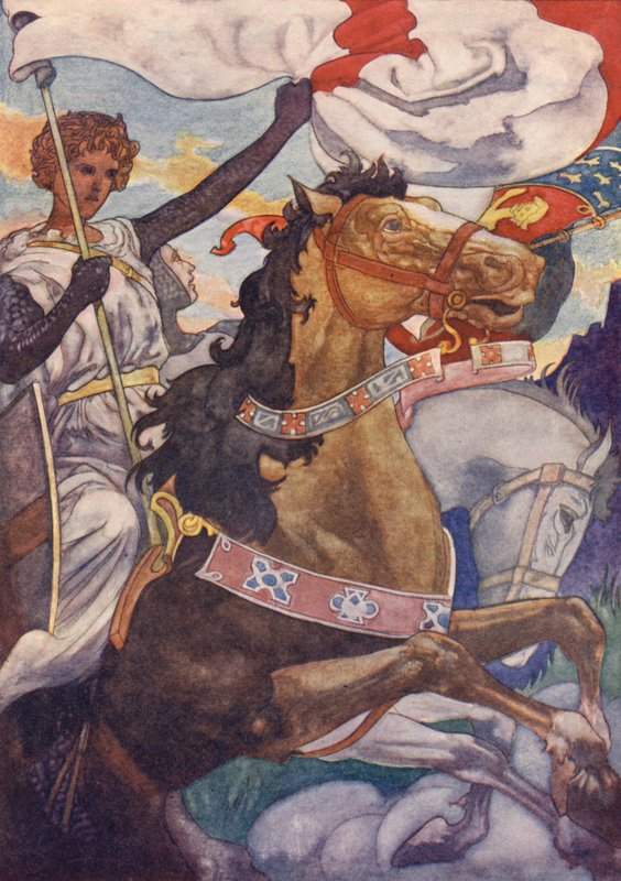 Um belo cavaleiro vestindo uma armadura brilhante de Charles Robinson