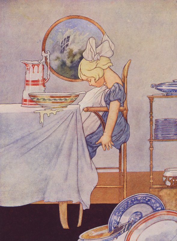 Depois do jantar, descansar um pouco (litografia a cores) de Charles Robinson