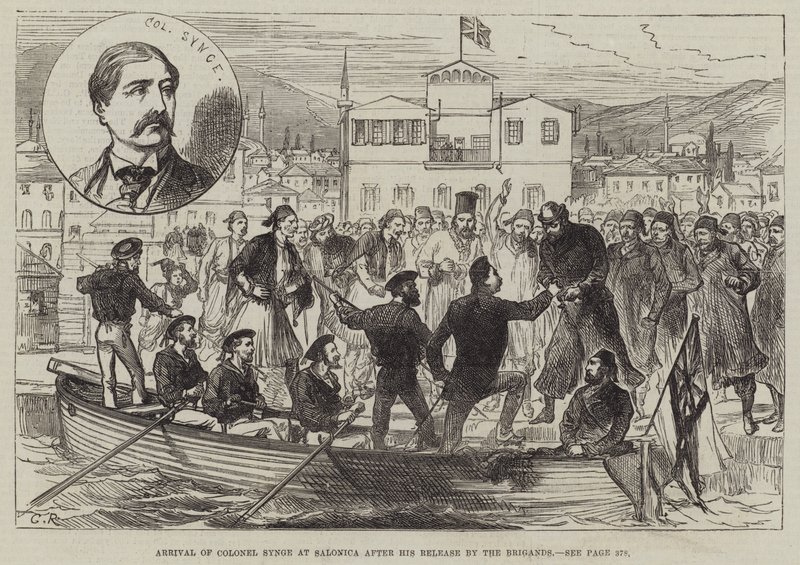 Chegada do Coronel Synge em Salônica após sua libertação pelos Brigands de Sir John Charles Robinson