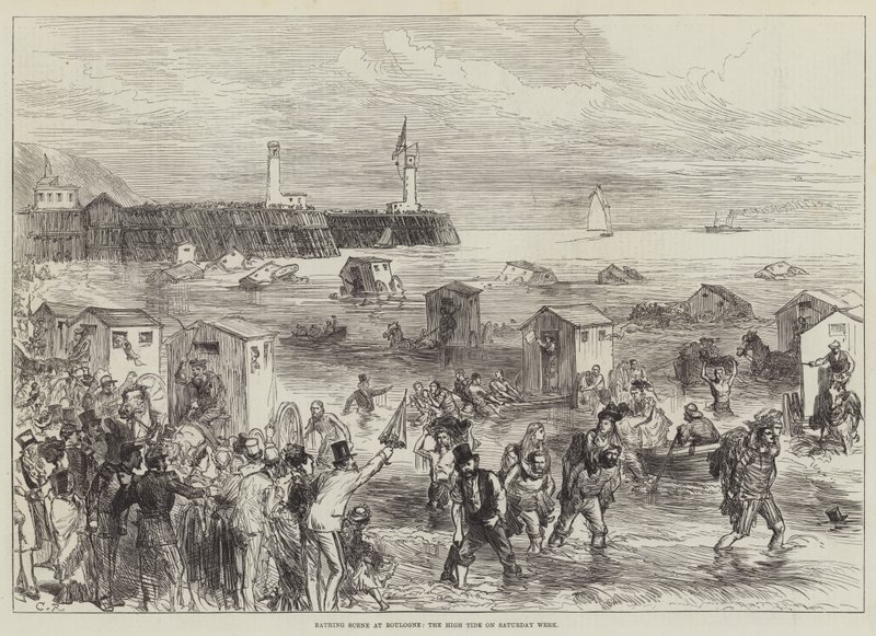 Cena de banho em Boulogne, a maré alta no sábado semana de Sir John Charles Robinson