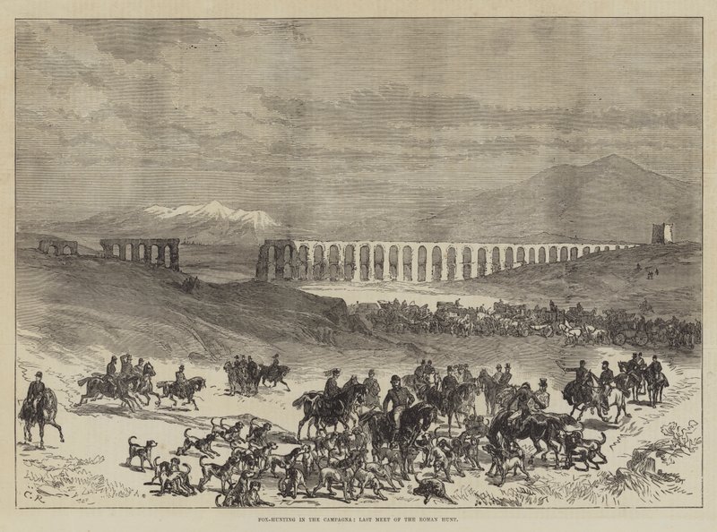 Caça à raposa na Campagna, última reunião da caçada romana de Sir John Charles Robinson