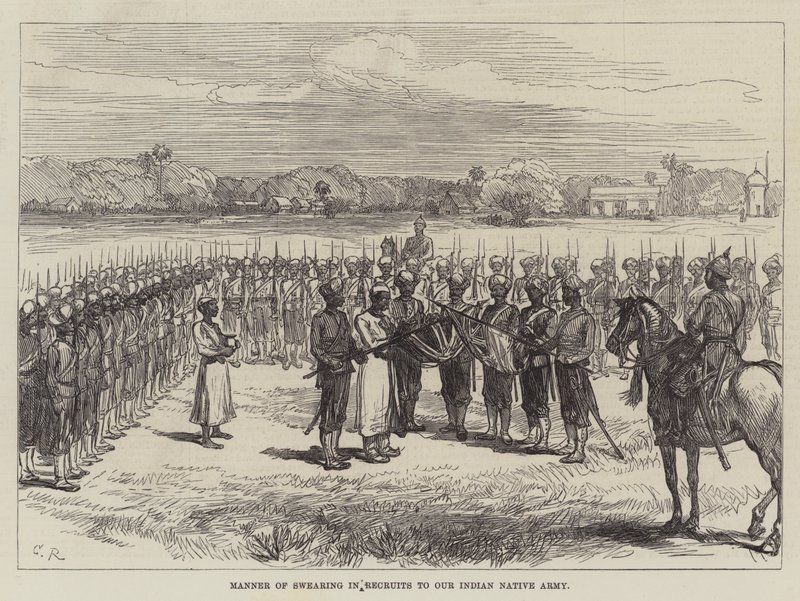 Maneira de Palavrões em Recrutamentos para o Exército Indígena Indígena de Sir John Charles Robinson