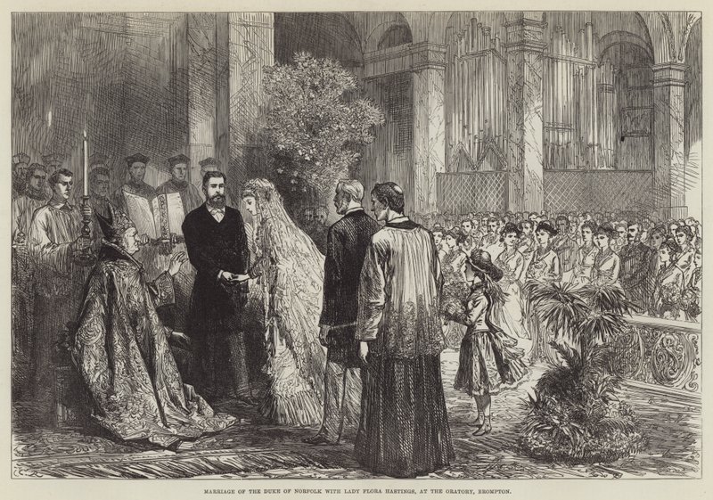 Casamento do duque de Norfolk com Lady Flora Hastings, no Oratório, Brompton de Sir John Charles Robinson