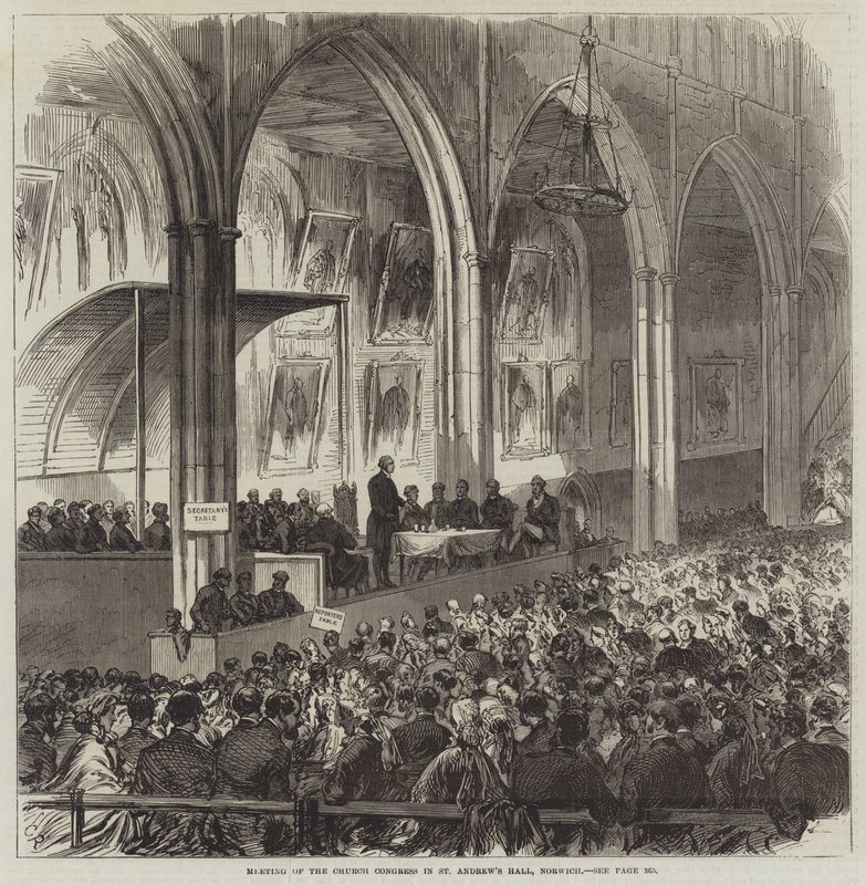 Encontro do Congresso da Igreja em St. Andrew&39;s Hall, Norwich de Sir John Charles Robinson