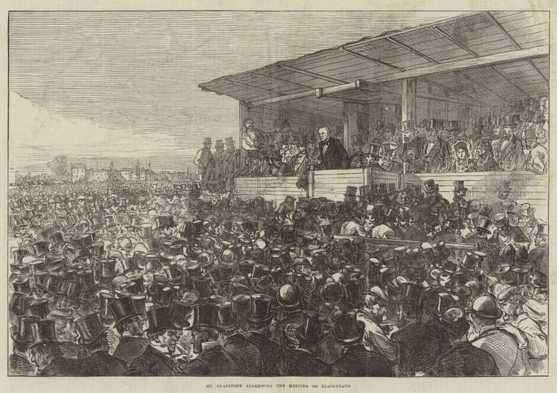 Sr. Gladstone, dirigindo-se à reunião sobre Blackheath de Sir John Charles Robinson