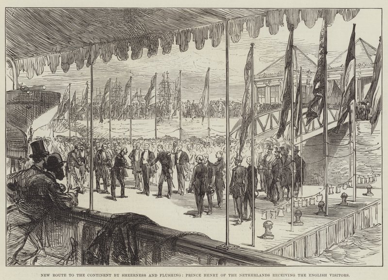 Nova rota para o continente por Sheerness e Flushing, o príncipe Henry da Holanda recebendo os visitantes ingleses de Sir John Charles Robinson