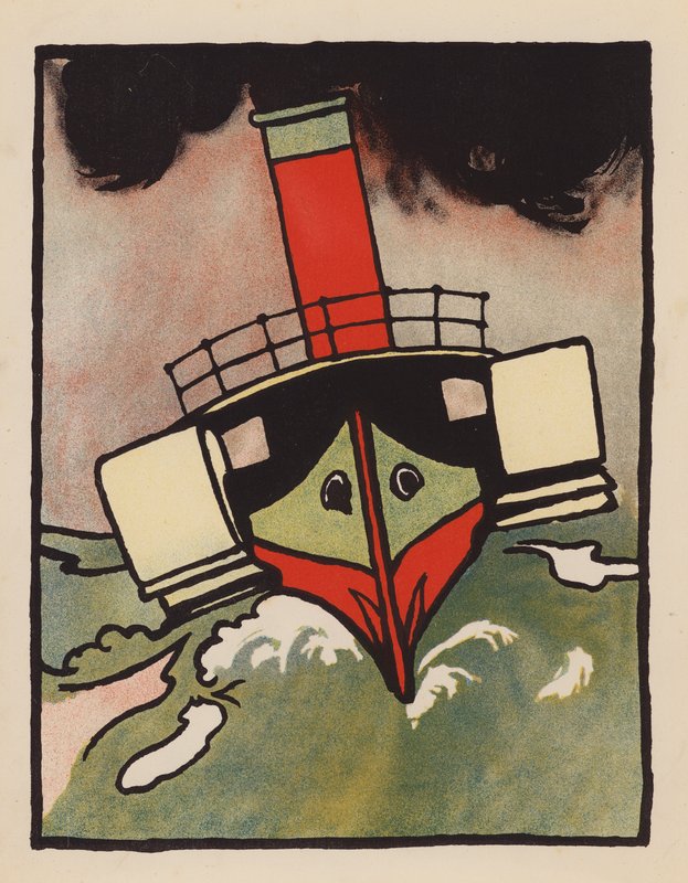 Disparates: Um barco a vapor perdido (litografia a cores) de Charles Robinson