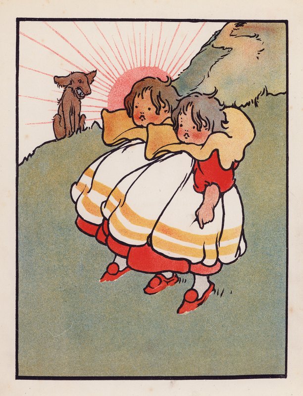 Disparates: Gémeos numa quinta (litografia a cores) de Charles Robinson