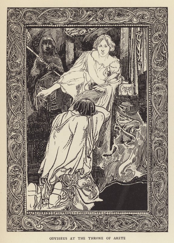 Odisseu no trono de Arete de Sir John Charles Robinson