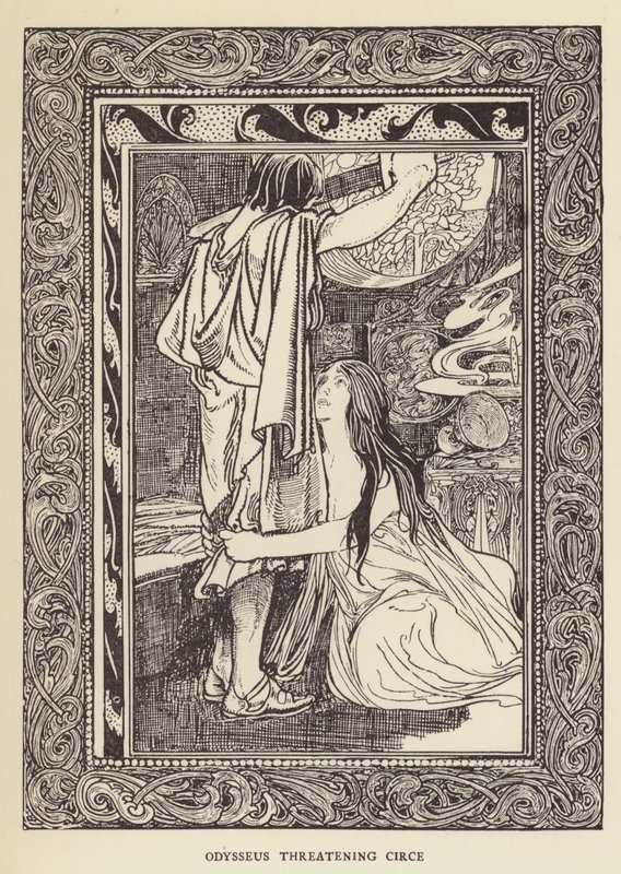 Odisseu ameaçando Circe de Sir John Charles Robinson