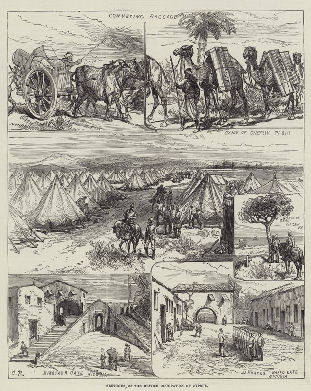 Esboços da ocupação britânica de Chipre de Sir John Charles Robinson
