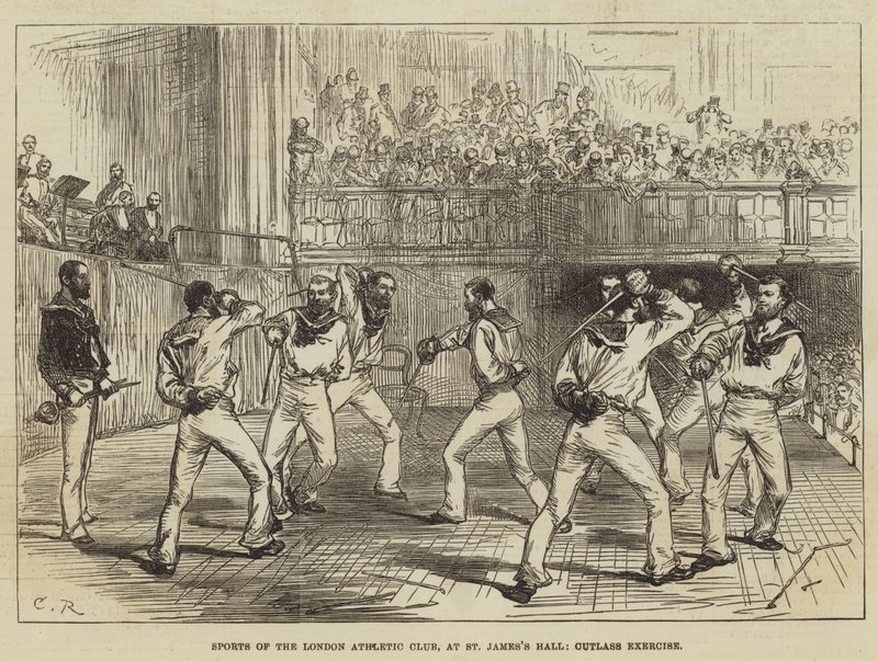 Esportes do London Athletic Club, no St James&39;s Hall, Cutlass Exercise de Sir John Charles Robinson
