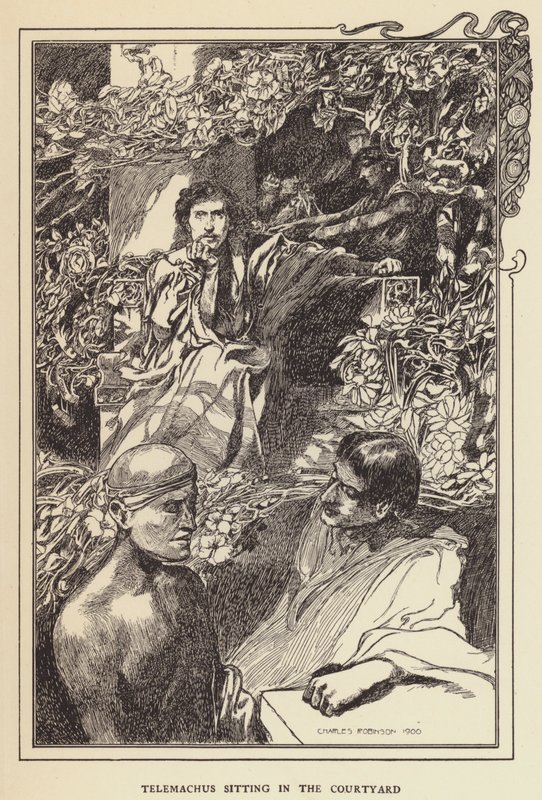 Telêmaco sentado no pátio de Sir John Charles Robinson