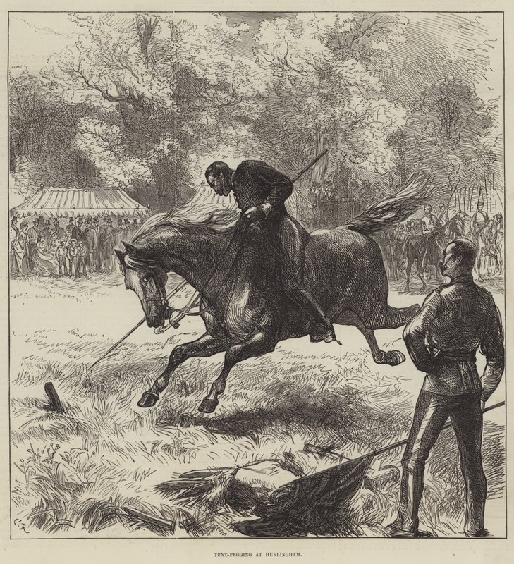 Tent-Pegging em Hurlingham de Sir John Charles Robinson
