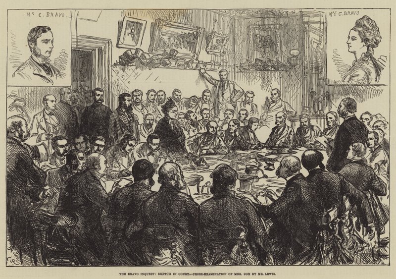 O Inquérito Bravo, Esboço no Tribunal, Exame Cruzado da Sra. Cox pelo Sr. Lewis de Sir John Charles Robinson