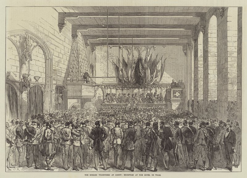 Os Voluntários Ingleses em Gante, Recepção no Hotel de Ville de Sir John Charles Robinson