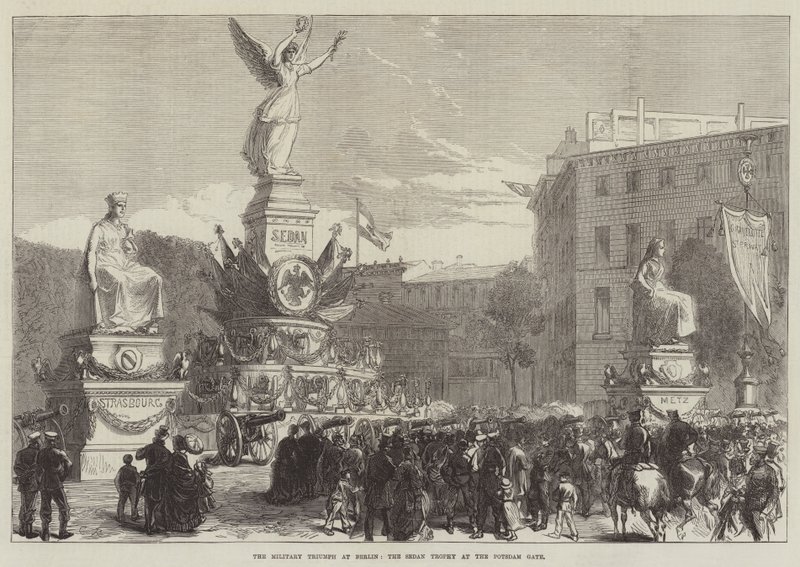 O triunfo militar em Berlim, o Troféu Sedan no Portão de Potsdam de Sir John Charles Robinson