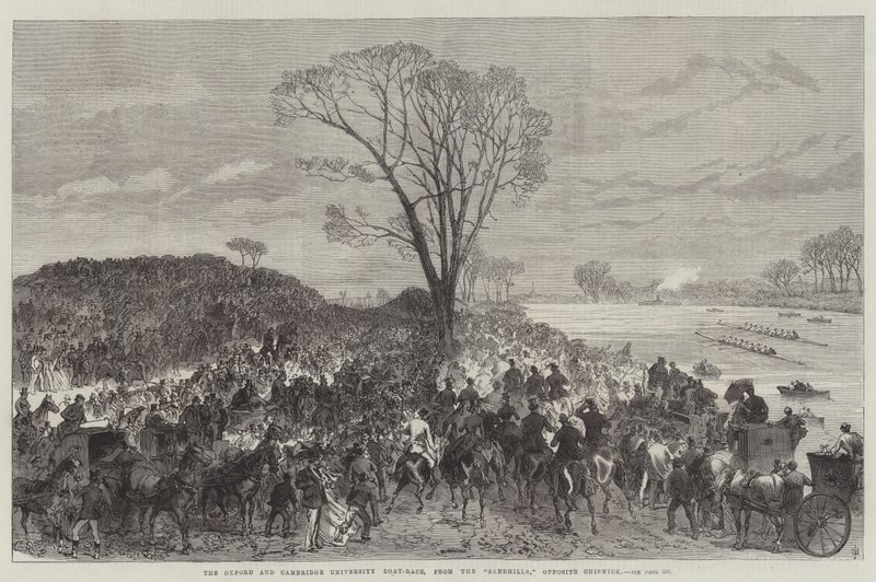 Corrida de Barcos da Universidade de Oxford e Cambridge, dos Sandhills, em frente a Chiswick de Sir John Charles Robinson
