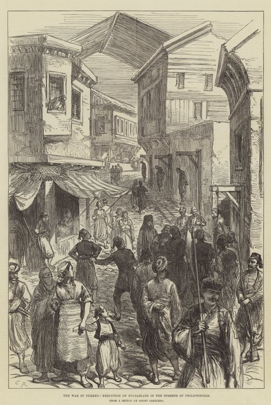 A guerra na Turquia, a execução de búlgaros nas ruas de Philippopolis de Sir John Charles Robinson