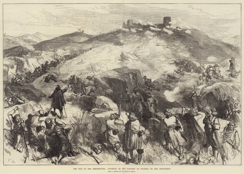 A guerra na Herzegovina, tomada da fortaleza de Palanka pelos insurgentes de Sir John Charles Robinson