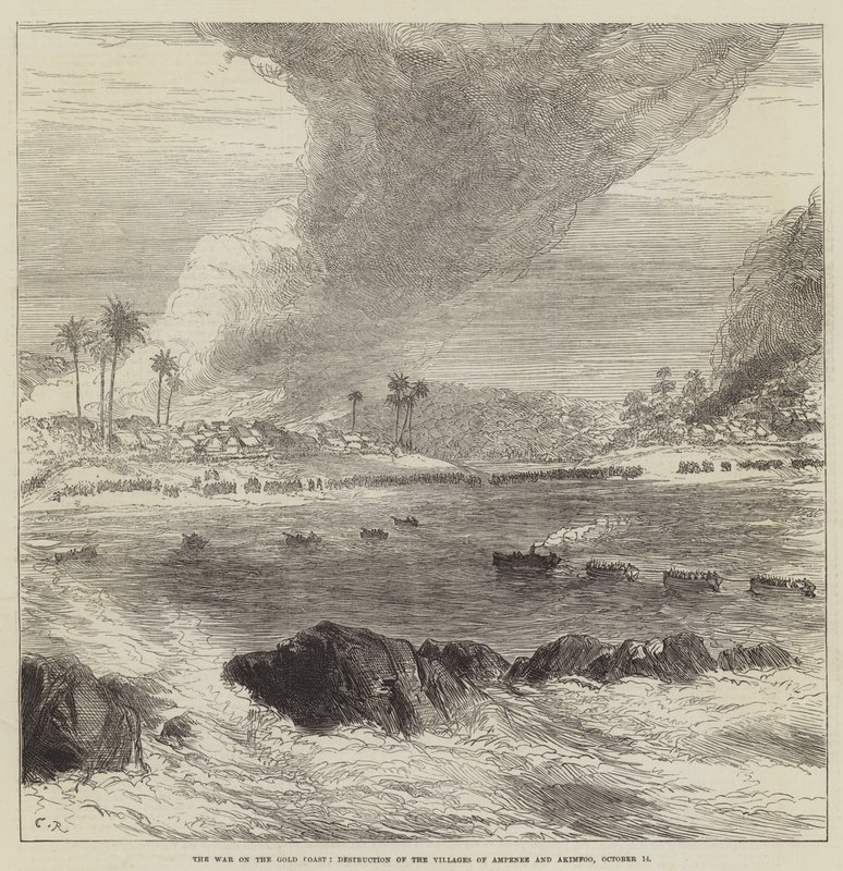 A Guerra na Costa do Ouro, Destruição das Aldeias de Ampenee e Akimfoo, 14 de outubro de Sir John Charles Robinson