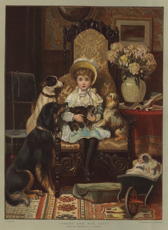 Doddy e seus animais de estimação (chromolitho) de Charles Trevor Garland