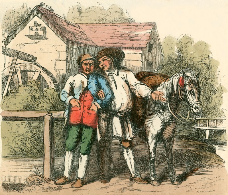 Alegre elogiando o pônei de Charles West Cope
