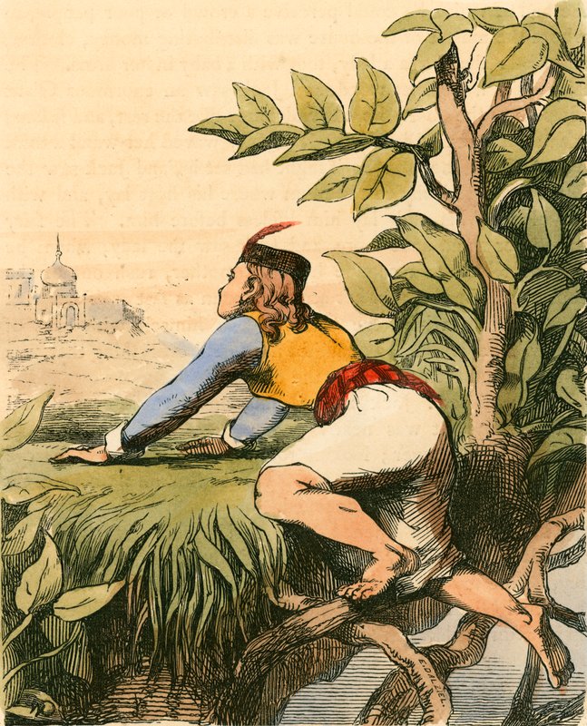 Jack no topo do Pé de Feijão de Charles West Cope