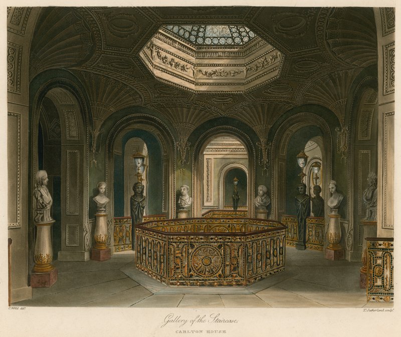 Galeria da Escadaria, Carlton House, Londres de Charles Wild