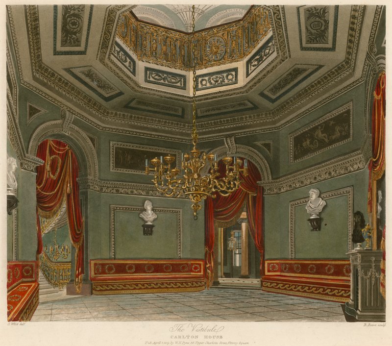 O vestíbulo, Carlton House, Londres de Charles Wild