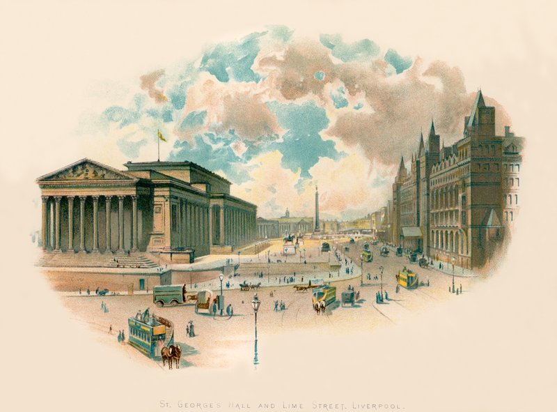 Salão de St. George e rua Lime, Liverpool de Charles Wilkinson