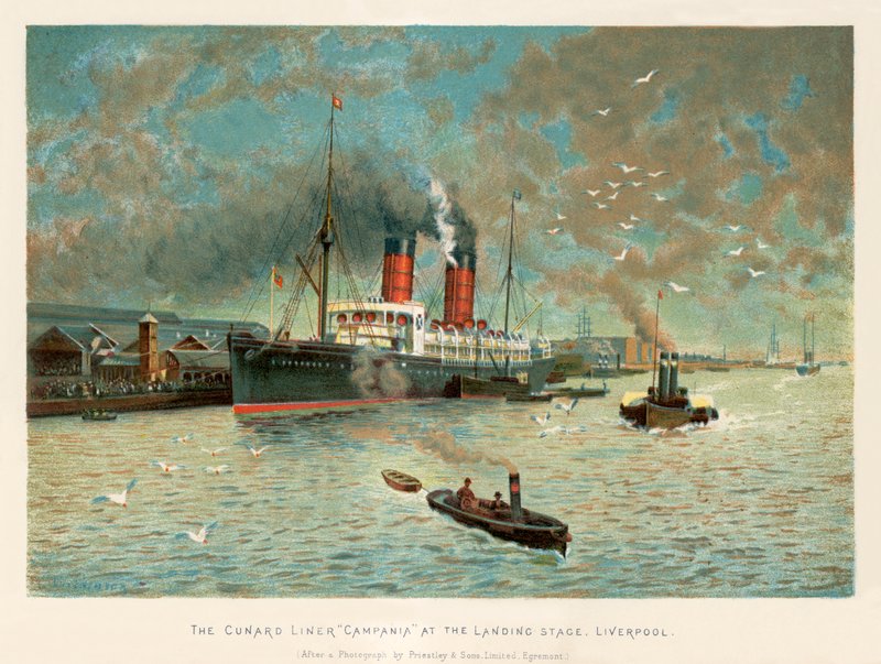 O forro de Cunard &39;Campania&39; no cais, Liverpool de Charles Wilkinson