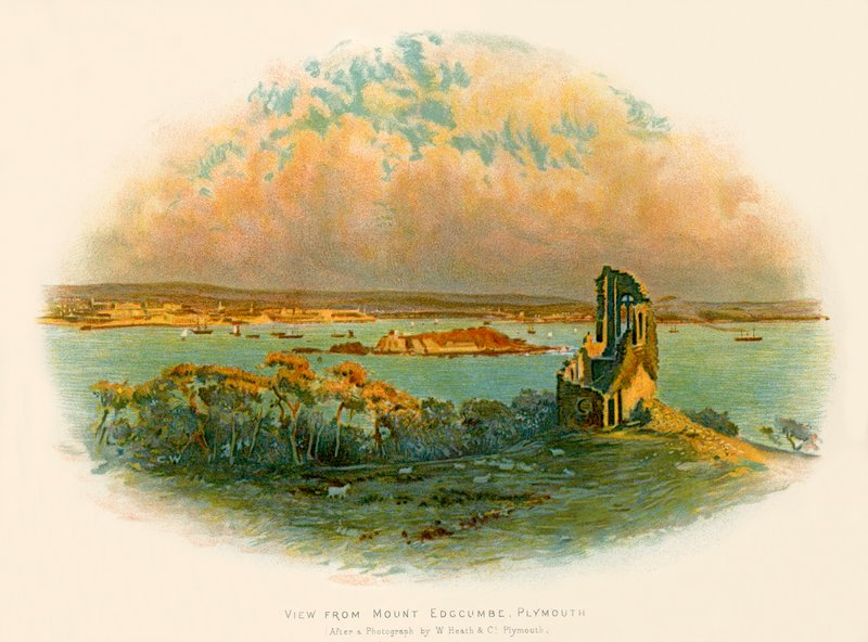 Vista do Monte Edcgumbe Plymouth de Charles Wilkinson