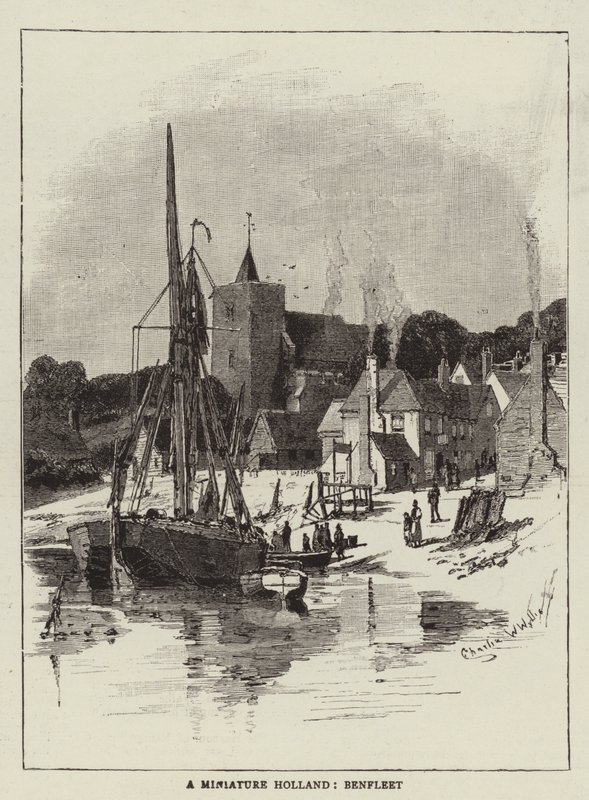 Uma Holanda em miniatura, Benfleet de Charles William Wyllie