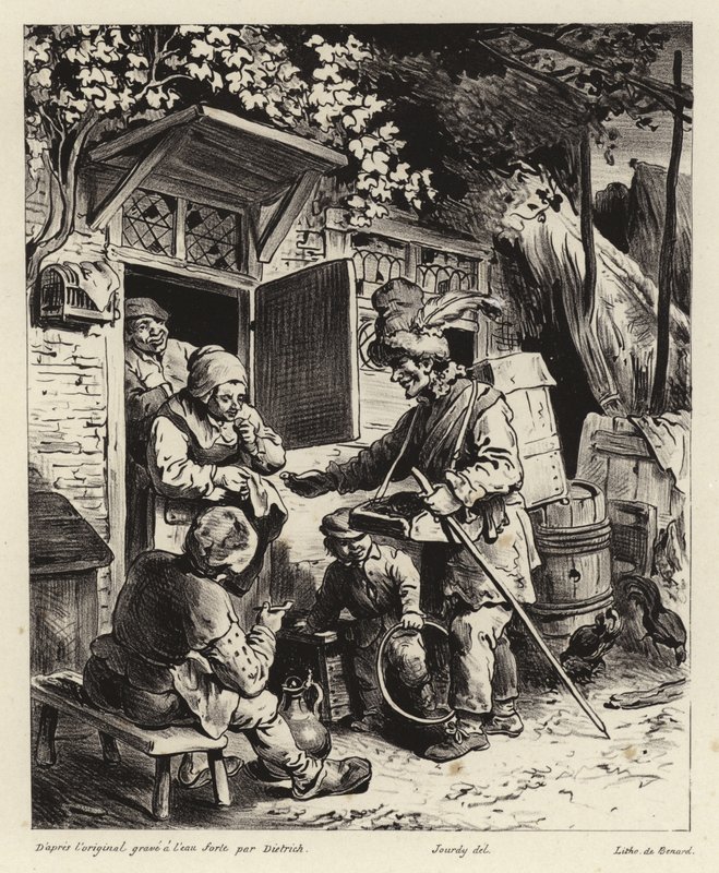 Vendedor de rua chamando em uma casa de Christian Wilhelm Ernst Dietrich