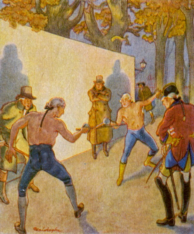 Duelo / Duel (litografia a cores) de Christophe (1856 1945)