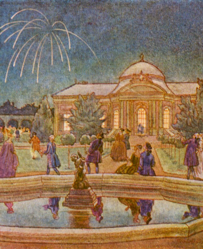 Feuerwerk / Fogo de artifício (litografia a cores) de Christophe (1856 1945)