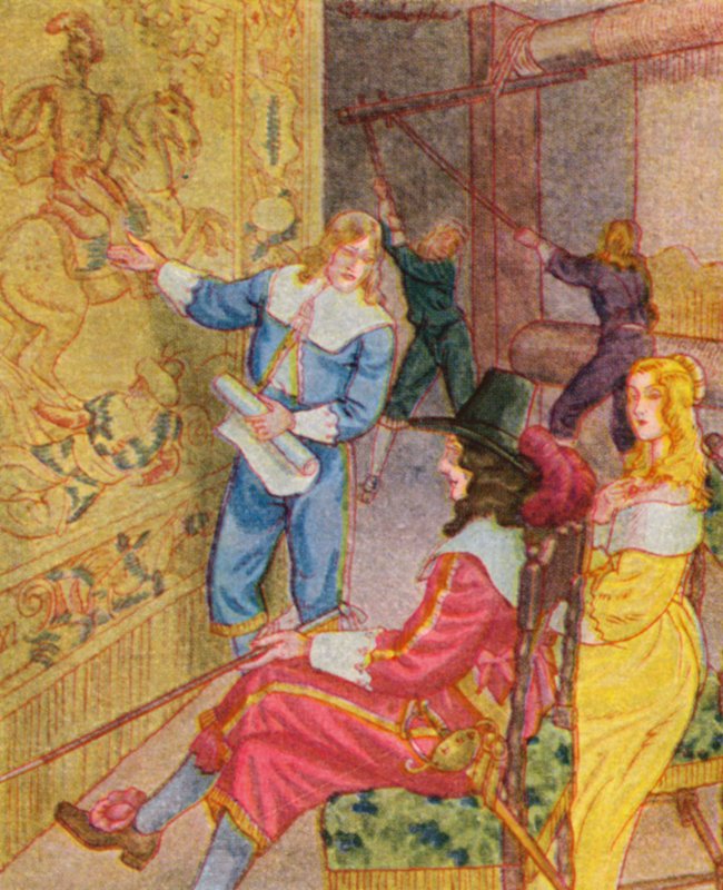 Gobelinwirkerei / Tecelagem Gobelin (litografia a cores) de Christophe (1856 1945)