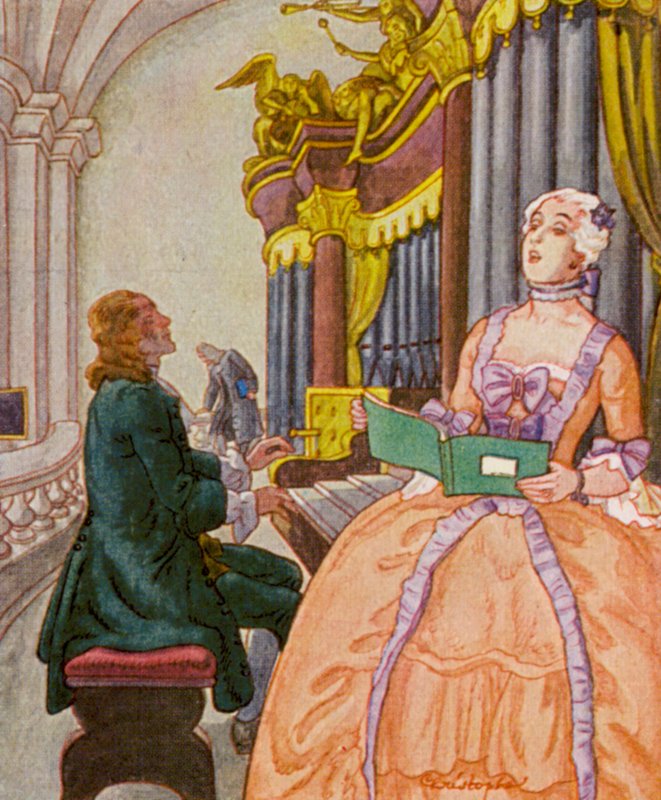 Orgelempore / Galeria de órgãos (litografia a cores) de Christophe (1856 1945)