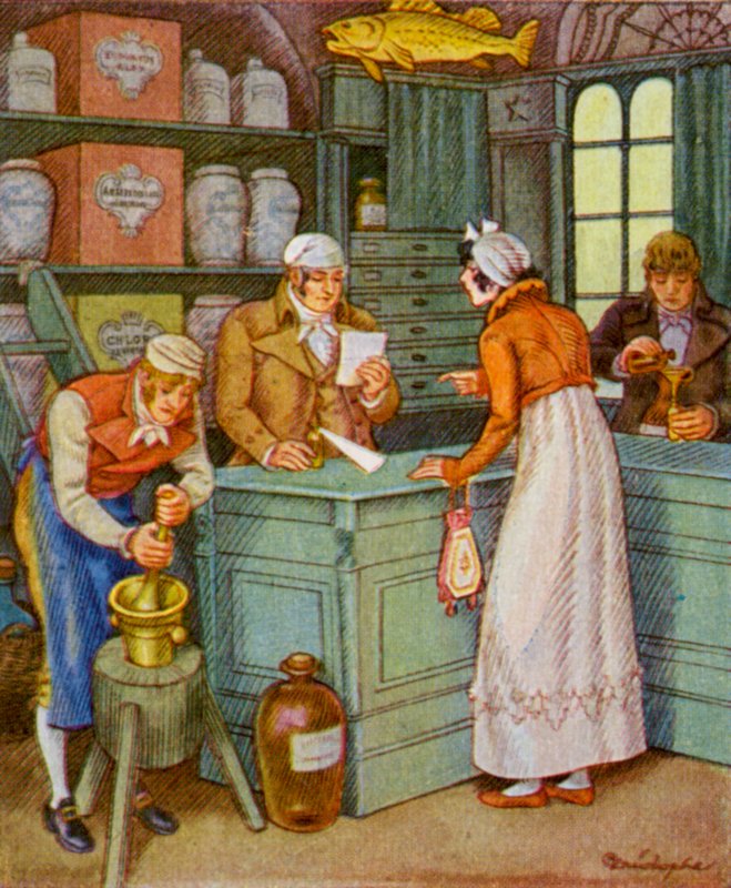 Apotheke / Farmácia (litografia a cores) de Christophe (1856 1945)