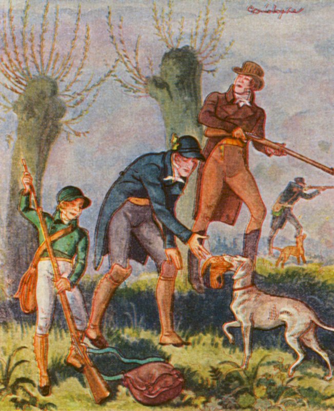Bekassinenjagd / Caça à narceja (litografia a cores) de Christophe (1856 1945)