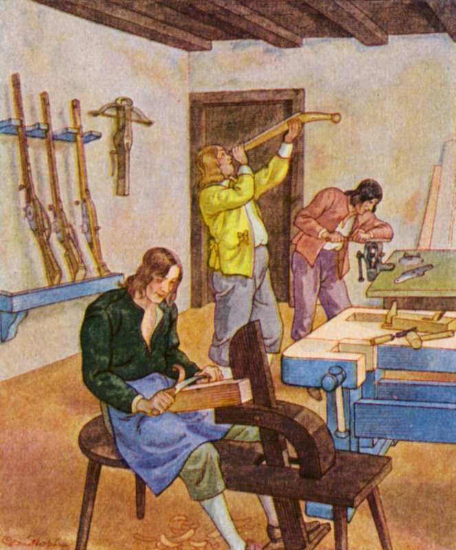 Bushmaker / Buchsenmacher (litografia a cores) de Christophe (1856 1945)