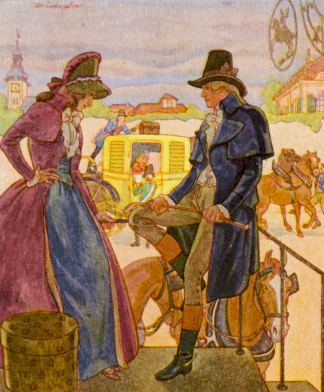 Mudança de equipa / Mudança de equipa (litografia a cores) de Christophe (1856 1945)