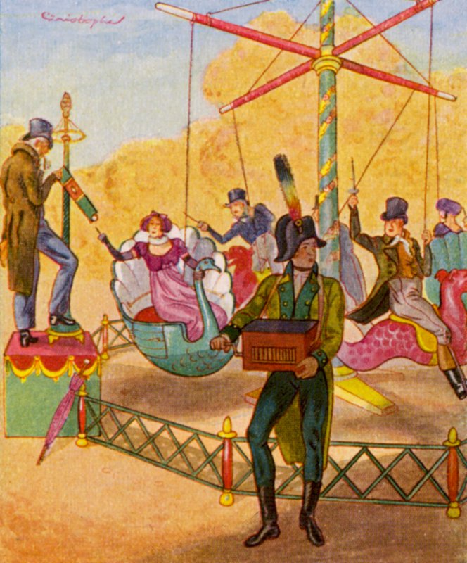 Karussell / Carrossel (litografia a cores) de Christophe (1856 1945)